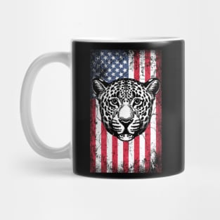 Patriotic Leopard American Flag Mug